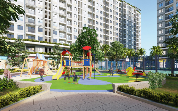 hình ảnh phối cảnh khuôn viên một dự án nhà ở xã hội