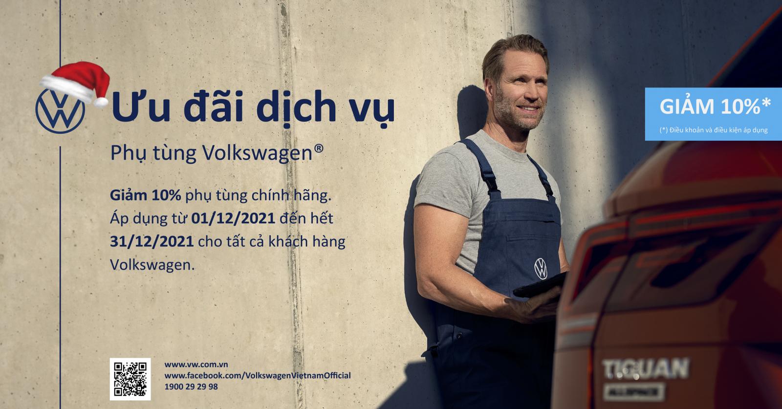 tất cả các mẫu xe đều được giảm 10% phụ tùng chính hãng Volkswagen