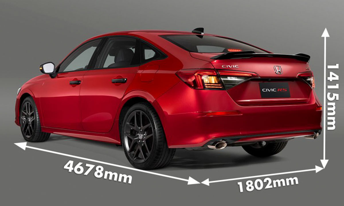kích thước Honda civic 2022.