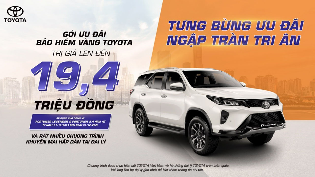 ưu đãi Toyota Fortuner trong tháng 12-2021.