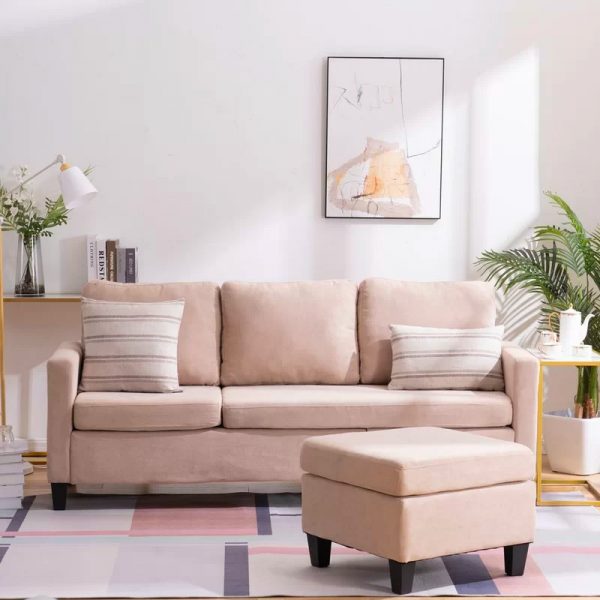 Ghế sofa nhỏ gọn t&ocirc;ng m&agrave;u hồng phấn dễ thương d&agrave;nh cho ph&ograve;ng kh&aacute;ch căn hộ studio của c&ocirc; n&agrave;ng l&atilde;ng mạn, nữ t&iacute;nh.