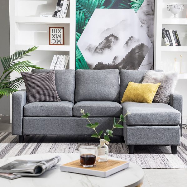 ghế sofa ph&ograve;ng kh&aacute;ch nhỏ m&agrave;u x&aacute;m thanh lịch