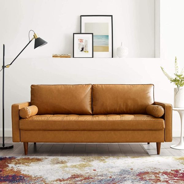 sofa giả da m&agrave;u v&agrave;ng da b&ograve;