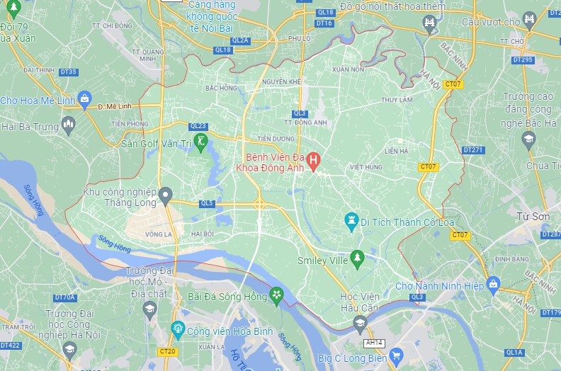 Vị trí huyện Đông Anh
