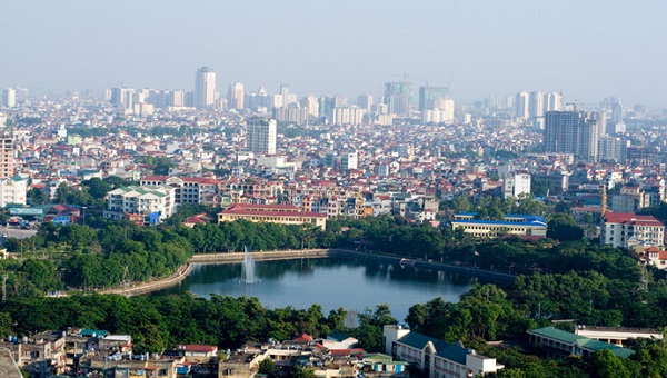 Một góc TP. Hà Nội nhìn từ trên cao. Ảnh minh họa