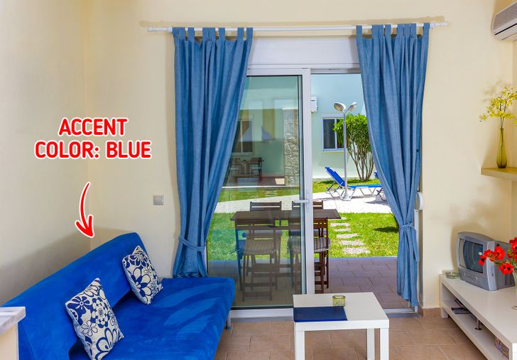 Rèm cửa màu xanh lam