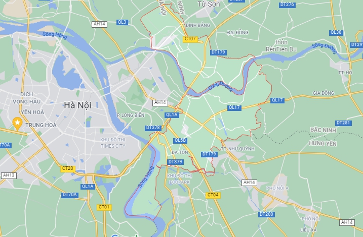 vị trí huyện gia lâm