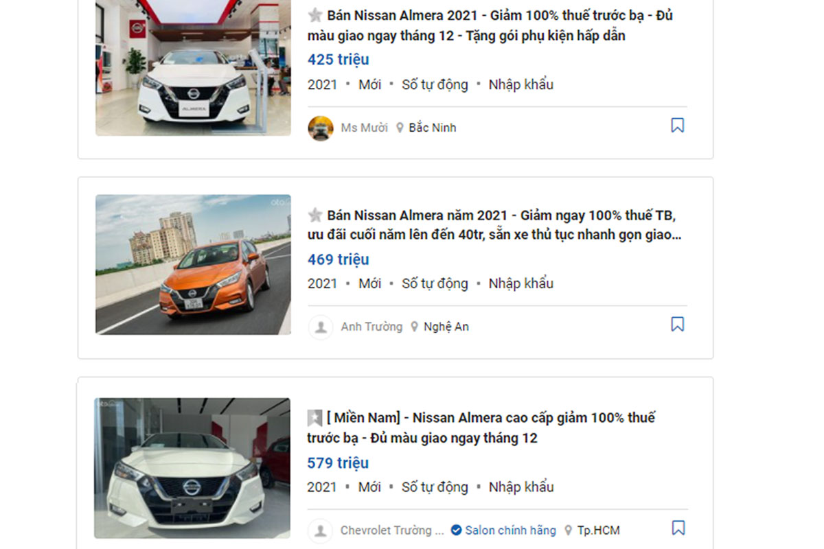 Bên cạnh ưu đãi phí trước bạ, nhiều đại lý còn tặng kèm các phụ kiện.