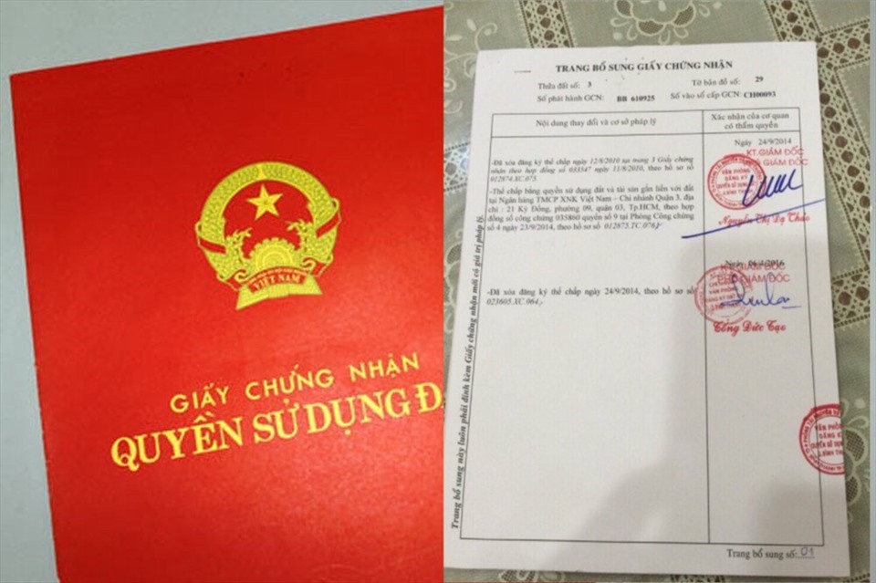 Trang bổ sung Giấy chứng nhận quyền sử dụng đất, bìa sổ đỏ