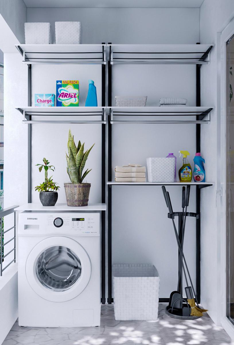 G&oacute;c giặt phơi gọn xinh trong căn hộ 70m2.