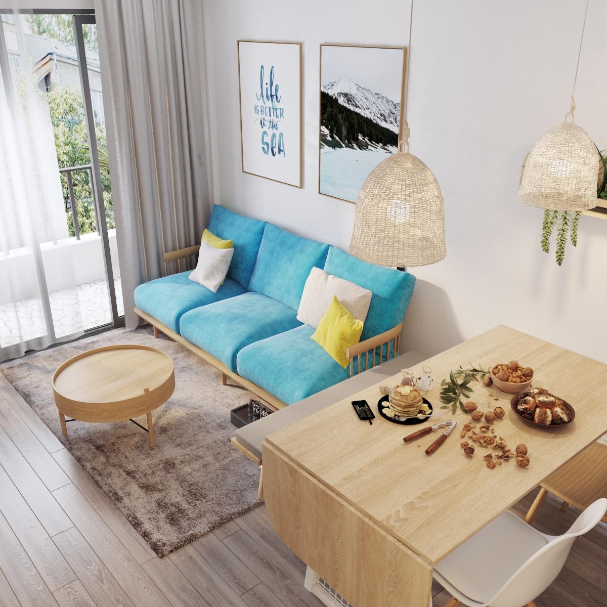 B&agrave;n ăn gọn xinh d&agrave;nh cho gia đ&igrave;nh 4 người được b&agrave;i tr&iacute; ngay cạnh ph&ograve;ng kh&aacute;ch m&agrave; vẫn đảm bảo sự ph&acirc;n t&aacute;ch cần thiết cũng như lối lưu th&ocirc;ng tho&aacute;ng đ&atilde;ng.