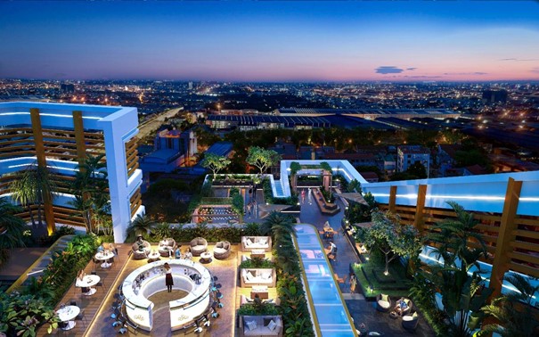 Hệ tiện ích đẳng cấp ở tầng thượng với tầm nhìn panorama triệu đô