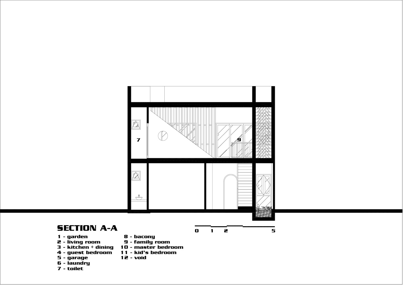 Mặt cắt đứng c&ocirc;ng tr&igrave;nh - 2