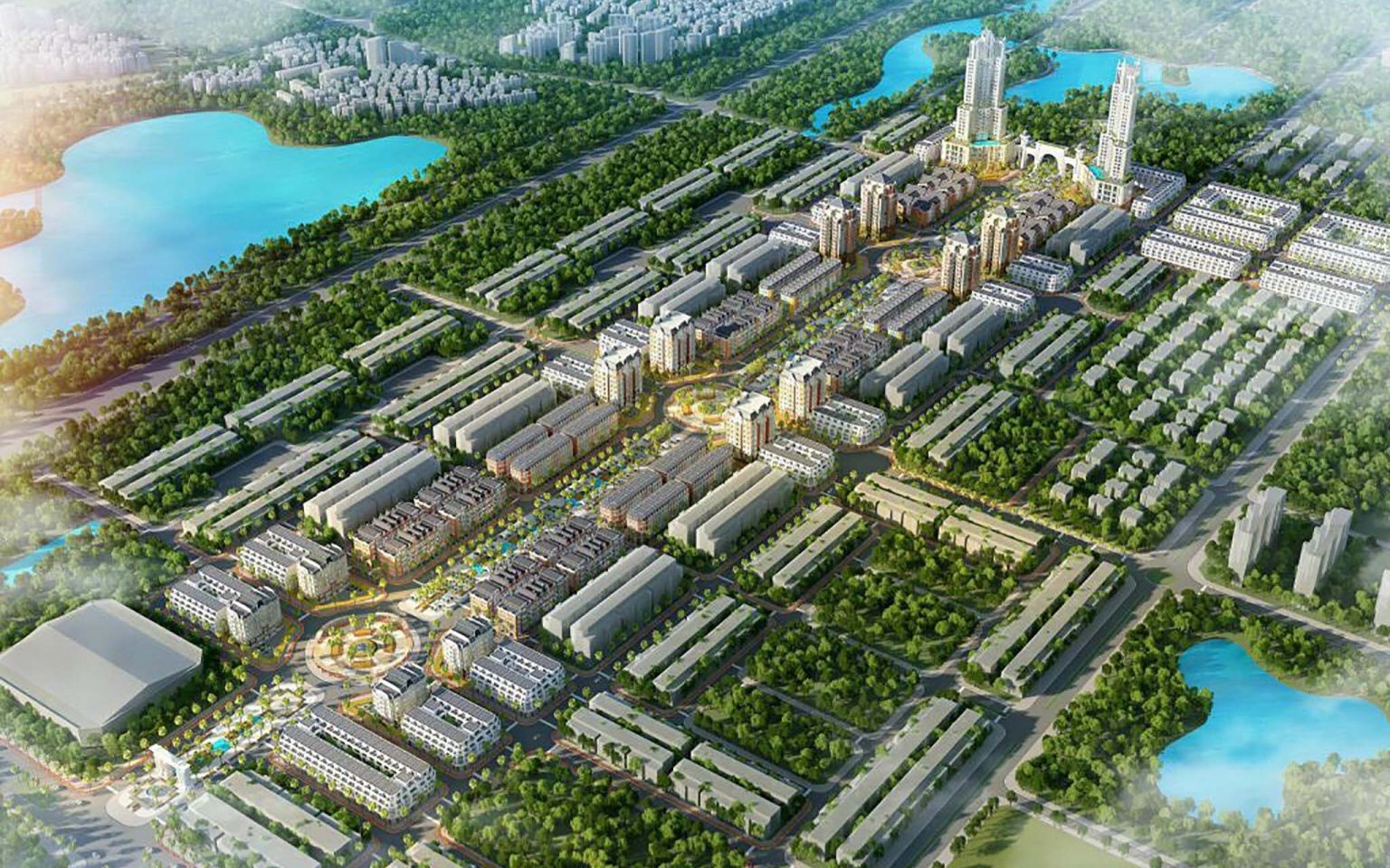 hình ảnh phối cảnh một dự án nhà ở nhìn từ trên cao