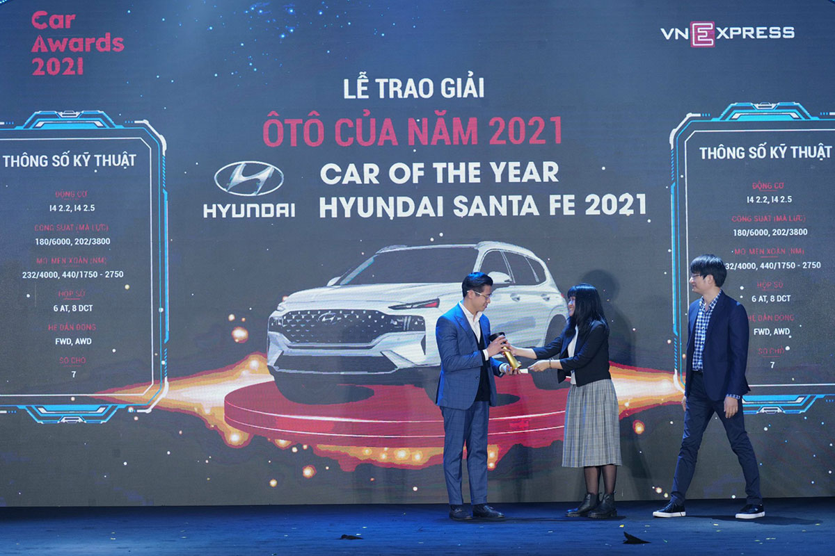 Hyundai Santa Fe được VnExpress bình chọn là Xe của năm 2021.