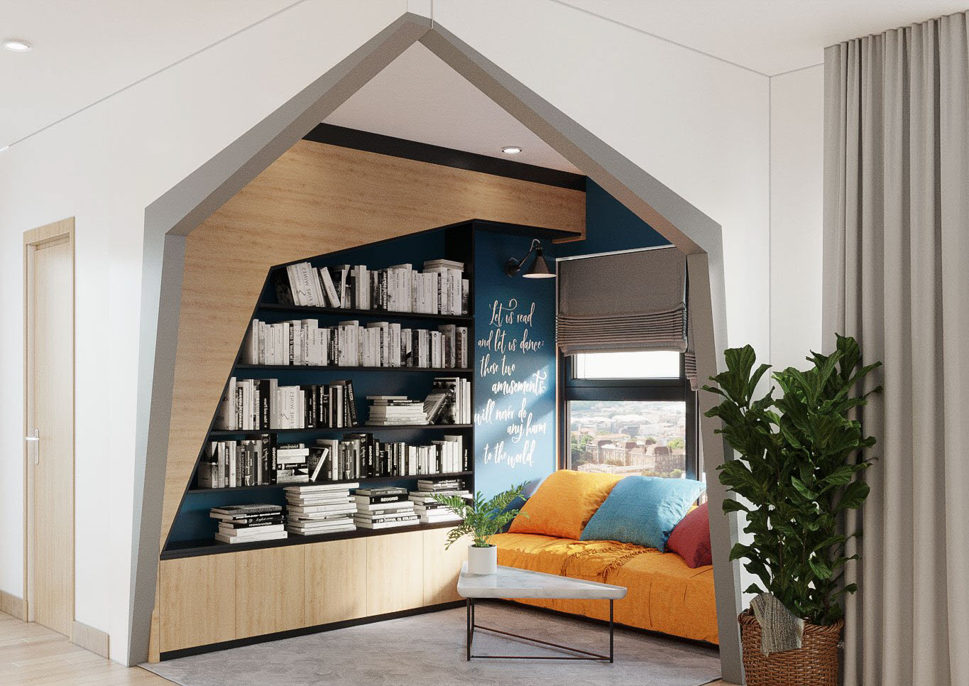 Ghế sofa l&agrave; điểm nhấn m&agrave;u sắc tươi mới, l&agrave;m s&aacute;ng bừng kh&ocirc;ng gian ph&ograve;ng kh&aacute;ch.