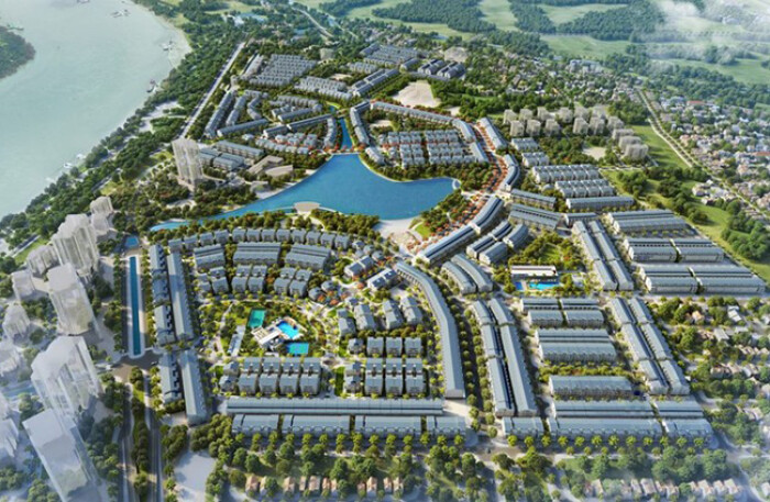 phối cảnh một khu đô thị nhìn từ trên cao