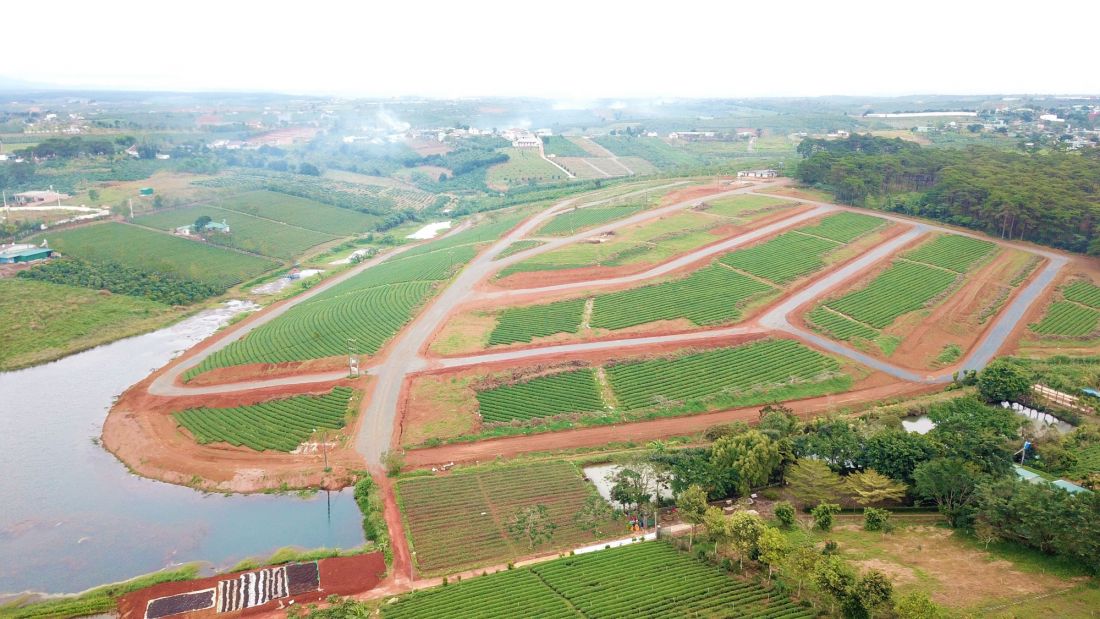 khu đất phân lô nhìn từ trên cao