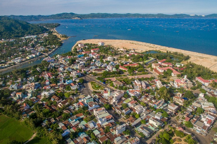 Một góc thị xã sông Cầu nhìn từ trên cao