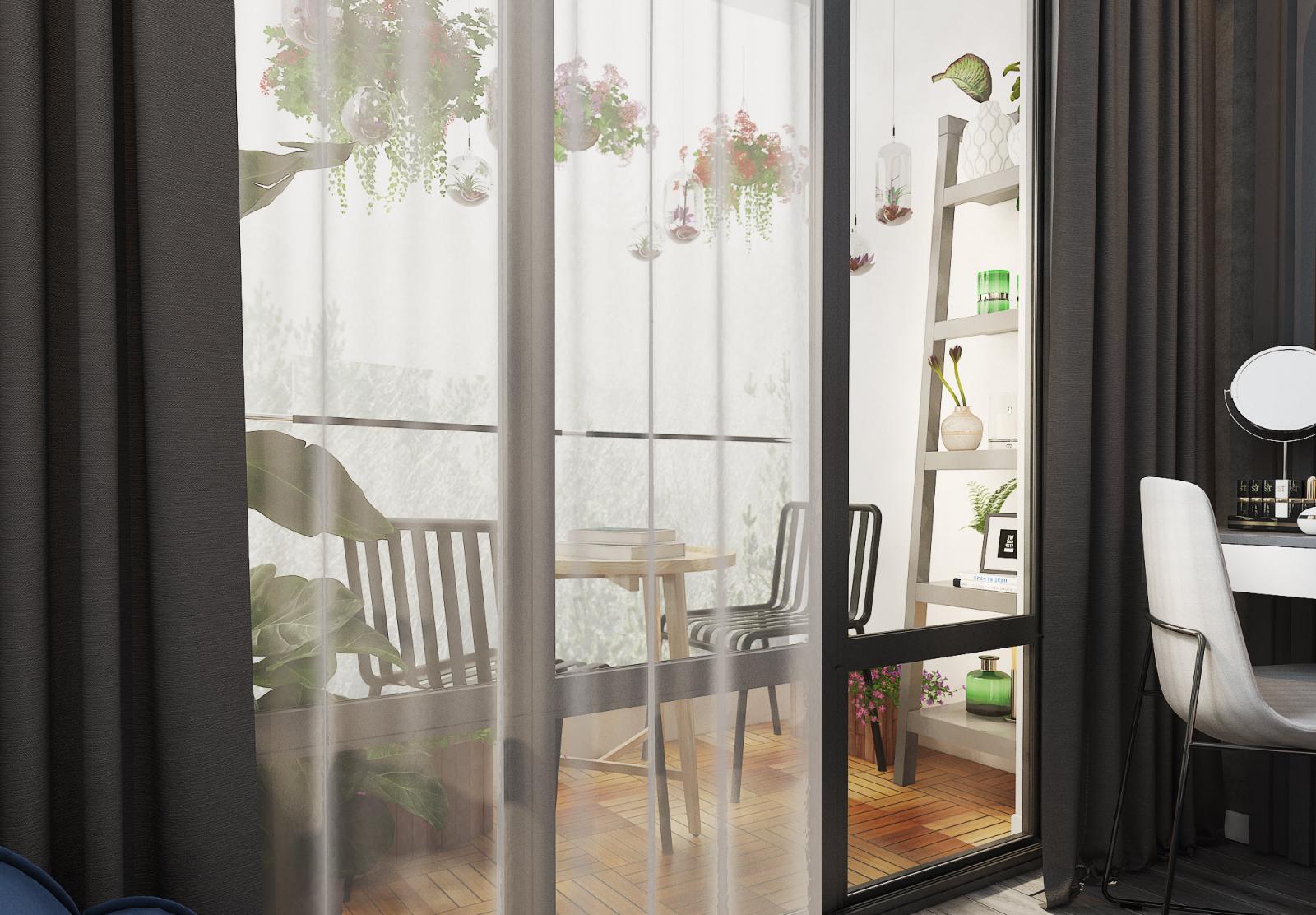 Ban c&ocirc;ng ri&ecirc;ng của ph&ograve;ng ngủ được b&agrave;i tr&iacute; th&agrave;nh g&oacute;c thư gi&atilde;n ngo&agrave;i trời l&yacute; tưởng.