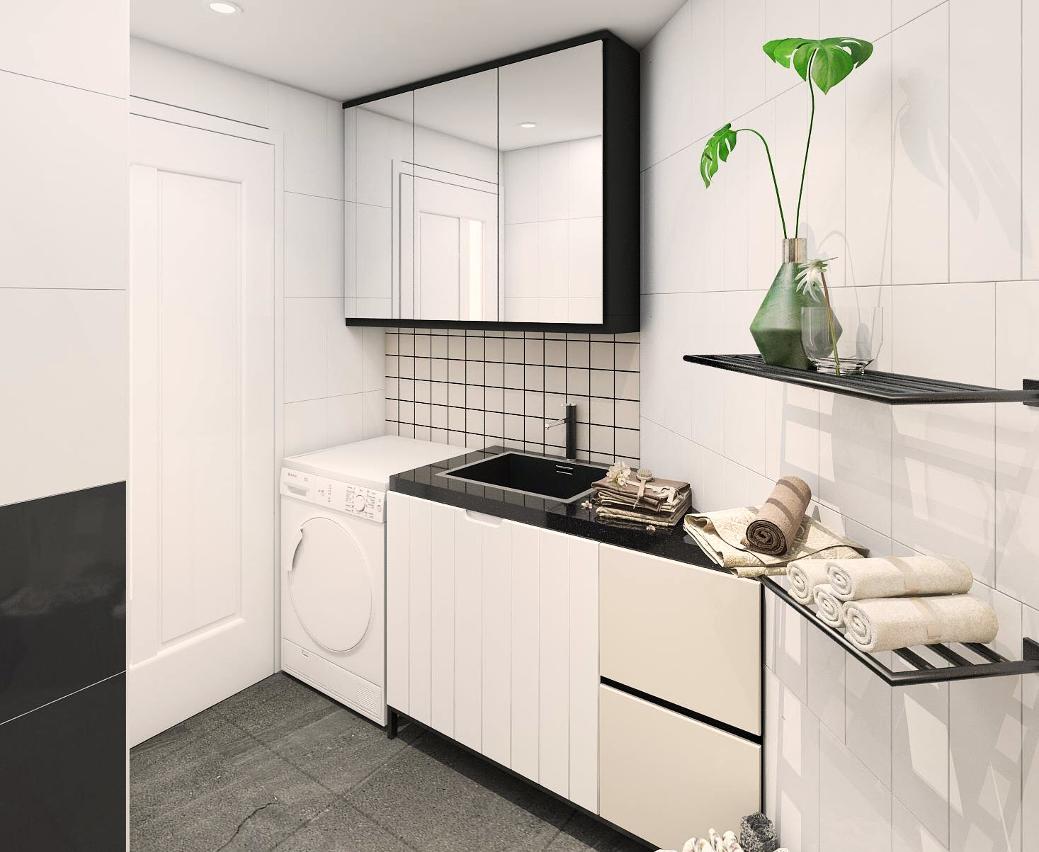 Ph&ograve;ng giặt sấy đủ đầy tiện nghi hiện đại