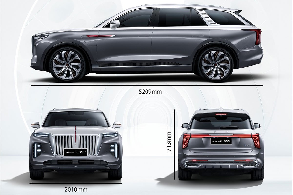 Hongqi E-HS9 c&oacute; k&iacute;ch thước ngang ngửa Mercedes-Benz GLS hay BMW X7.