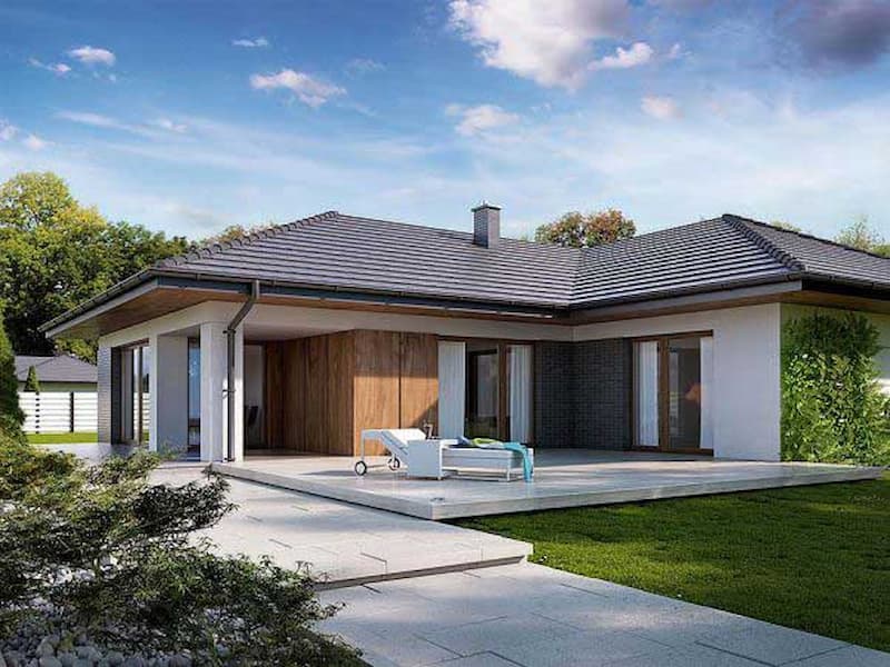 ng&ocirc;i nh&agrave; cấp 4 với s&acirc;n hiện rộng r&atilde;i, s&acirc;n vườn xanh m&aacute;t