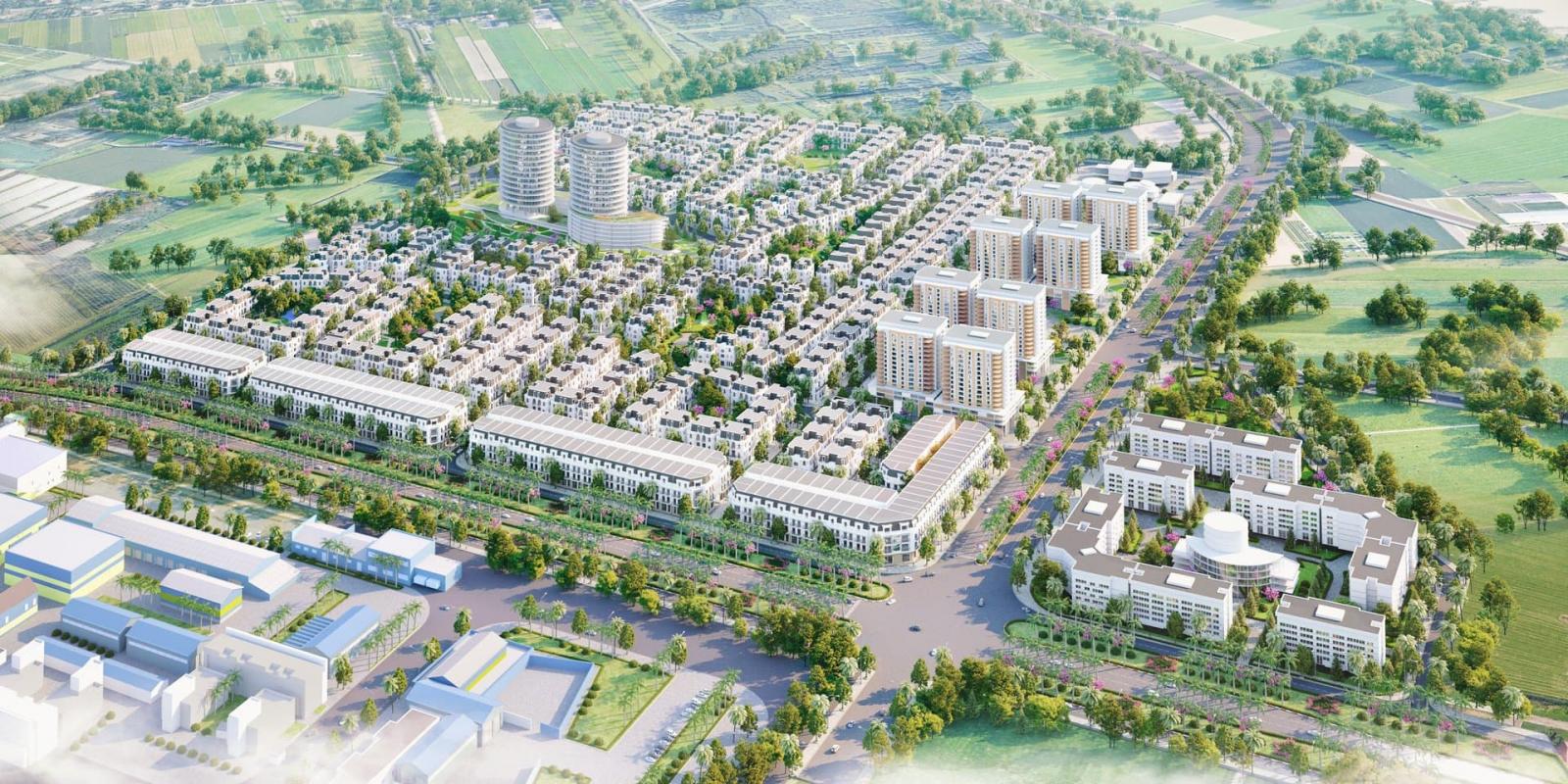 hình ảnh phối cảnh dự án khu đô thị nhìn từ trên cao