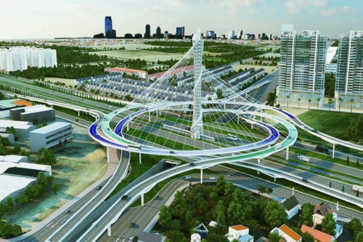 Phối cảnh 1 nút giao đoạn Vành Đai 4 - Vùng Thủ đô