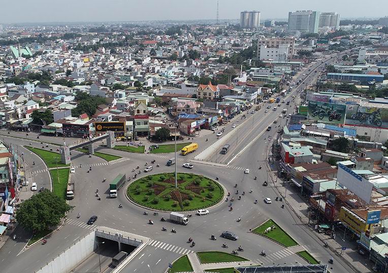 Hình ảnh một góc TP. Biên Hòa, tỉnh Đồng Nai nhìn từ trên cao