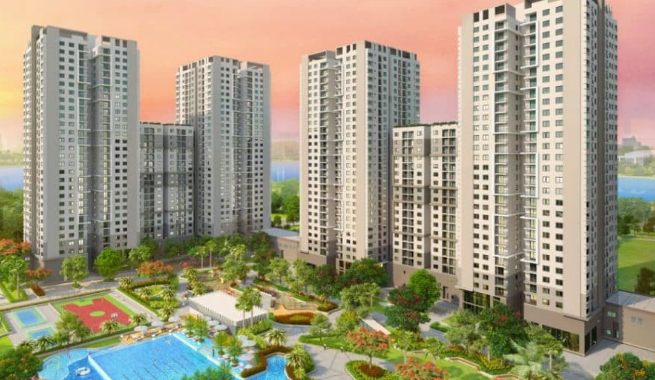 phối cảnh các tòa nhà chung cư