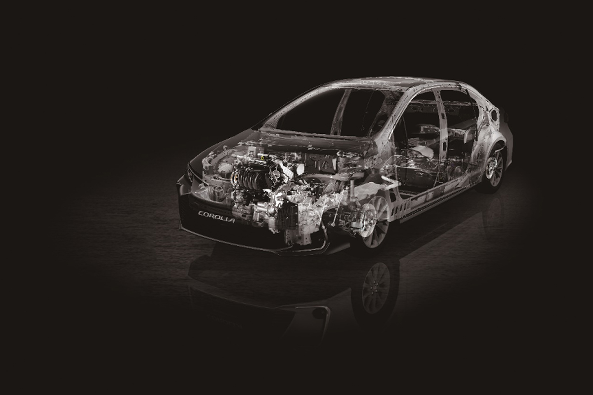 Bản vẽ hệ khung gầm v&agrave; động cơ Toyota Corolla Altis mới.