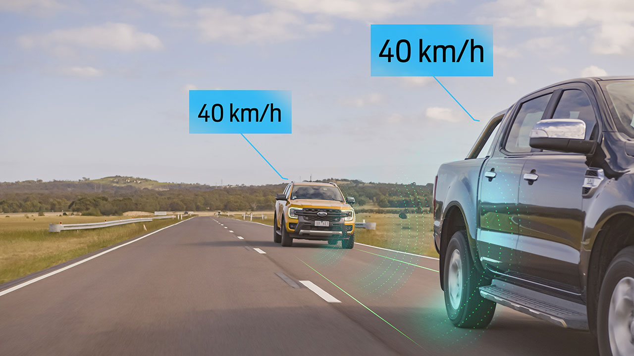 Hệ thống kiểm so&aacute;t h&agrave;nh tr&igrave;nh th&iacute;ch ứng của Ford Ranger thế hệ mới.