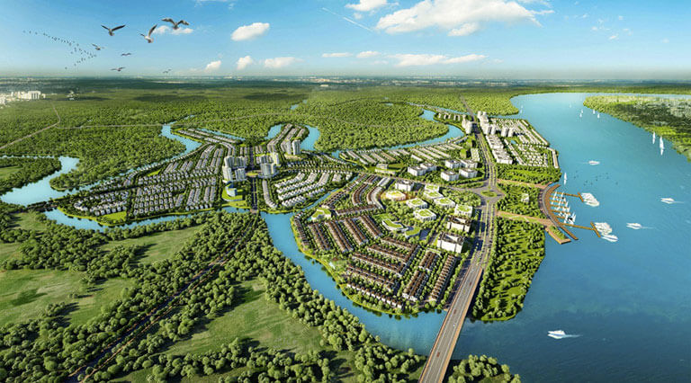 Phối cảnh tổng thể một dự án khu đô thị sinh thái.