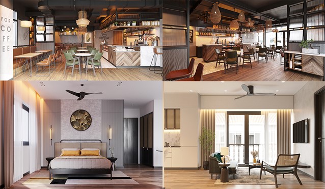  Thiết kế tối ưu gi&uacute;p chủ nh&acirc;n căn shophouse thuận tiện kinh doanh hai loại h&igrave;nh dịch vụ c&ugrave;ng l&uacute;c