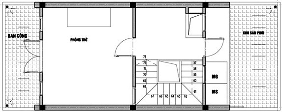 Mặt bằng công năng tầng 4 nhà phố hiện đại