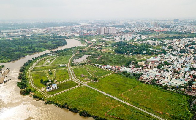 hình ảnh khu đất nông nghiệp phân lô tách thửa nhìn từ trên cao