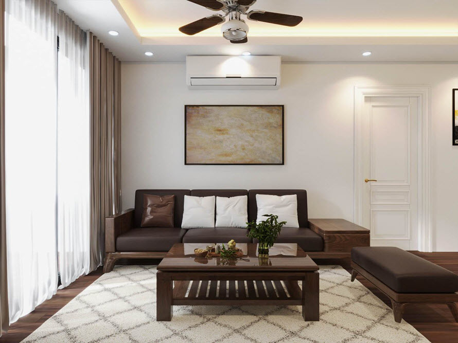 Căn hộ được thiết kế và bài trí theo phong cách nội thất tân cổ điển nhẹ nhàng, tinh tế. Các phòng đều đón được ánh sáng tự nhiên.