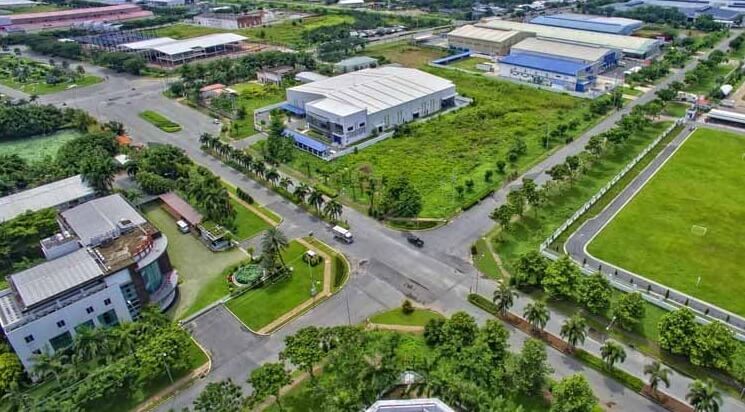 hình ảnh khu đất sản xuất, kinh doanh phi nông nghiệp nhìn từ trên cao
