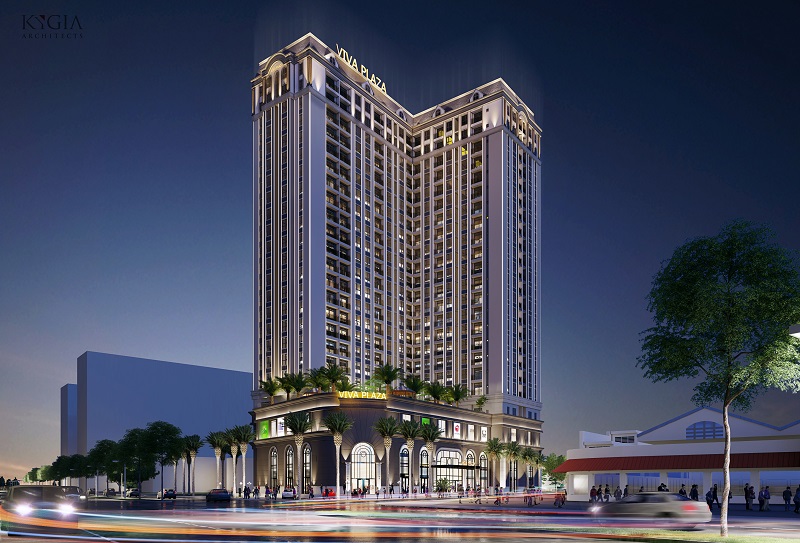 Viva Plaza sở hữu kiến tr&uacute;c sang trọng v&agrave; t&iacute;ch hợp nhiều tiện &iacute;ch ở khối đế