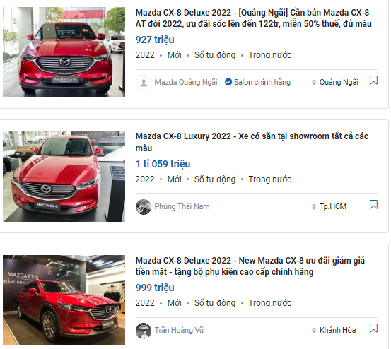 Gi&aacute; xe Mazda CX-8 tại đại l&yacute; "bốc hơi" mạnh trong th&aacute;ng 4 1
