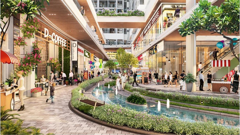 Tuyến phố được thiết kế tối ưu tiện nghi theo mô hình một điểm đến (one-stop shopping), hài hòa với thiên nhiên.