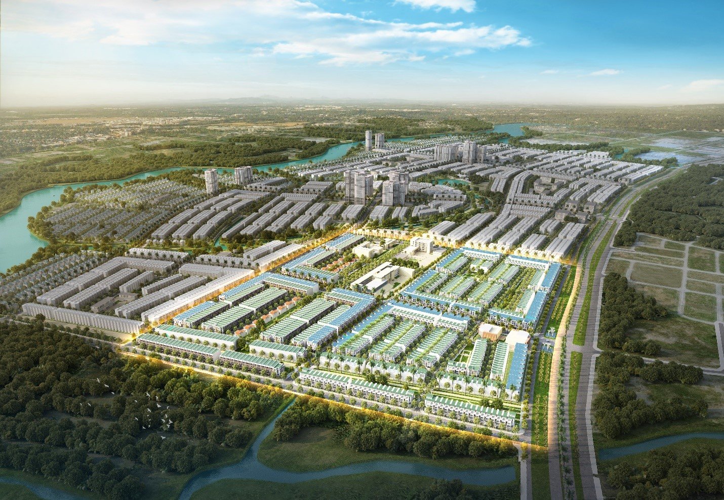  Dự &aacute;n T&T City Millennia c&oacute; quy m&ocirc; gần 300 hecta liền kề khu c&ocirc;ng nghiệp Long Hậu.
