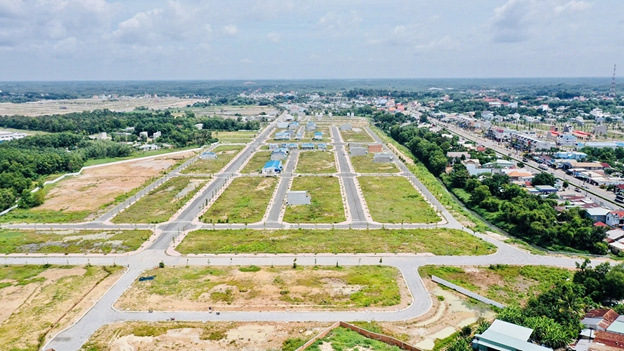 toàn cảnh khu đất phân lô bán nền nhìn từ trên cao