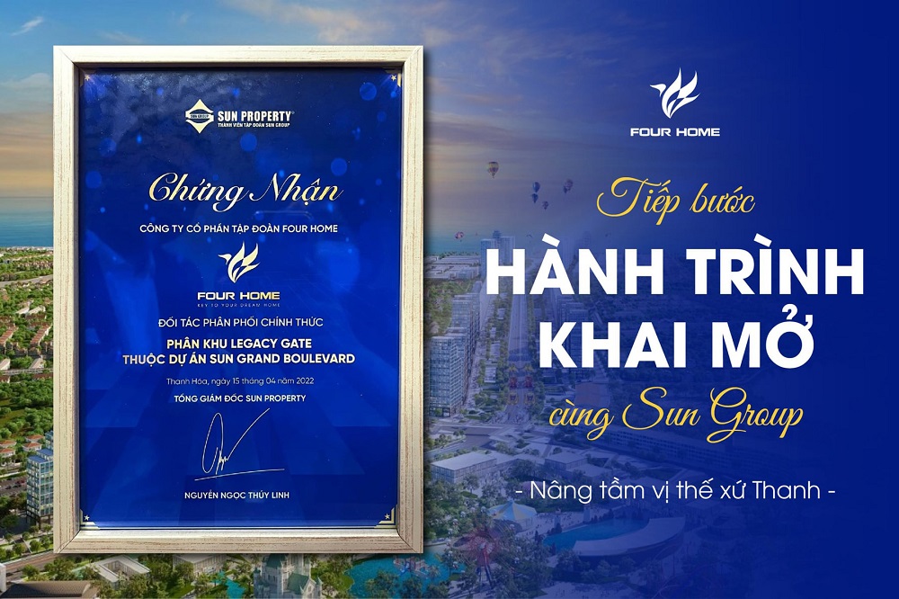 Four Home vinh dự l&agrave; đối t&aacute;c chiến lược ph&acirc;n phối ch&iacute;nh thức ph&acirc;n khu Legacy Gate