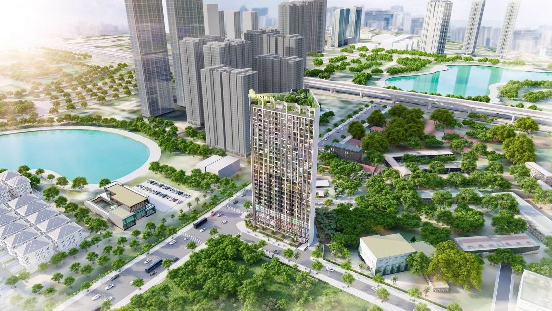 Phối cảnh tổng thể tổ hơp căn hộ Tritiny Tower, quận Thanh Xuân, TP. Hà Nội