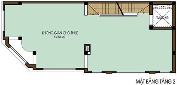 Mặt bằng tầng 2 tiếp tục d&agrave;nh cho kh&ocirc;ng gian kinh doanh.