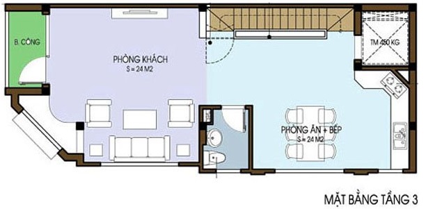 Mặt bằng c&ocirc;ng năng tầng 3