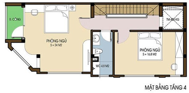 Mặt bằng bố tr&iacute; nội thất tầng 4