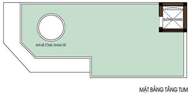 Mặt bằng tầng tum nh&agrave; l&ocirc; 6,5 tầng